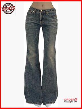 Low Rise Flare Leg Bell Bottom Jeans Y2K Going Out Stretchy Denim